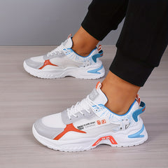 Men's Colour Block Chunky Shoes, Lace Up Sneakers