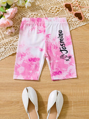 Kid Girl's Bow Graphic Cropped Leggings