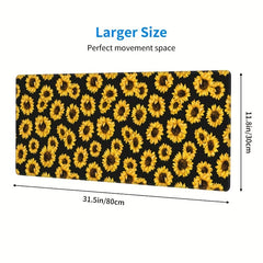 Sunflower Mouse Pad Gaming Mouse Pad 80x29 Large Non Slip Rubber Base Mousepad