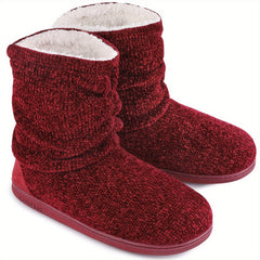 Women's Plush Fleece Short Boots Cozy Knit Booties