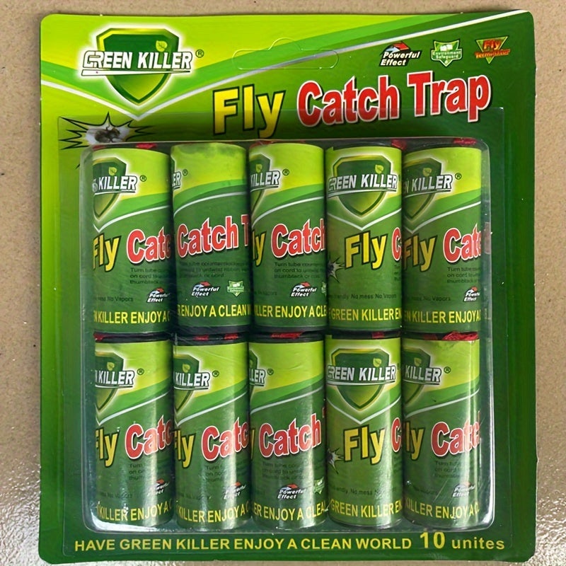 10pcs Fly Catch Trap Fly Paper Cockroach Medicine Pest Supplies