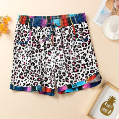 Plus Size Leopard Print Lounge Shorts