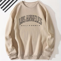 Los Angeles Long Sleeve Sweatshirt Crew Neck Casual Winter Fall Women's