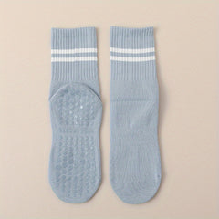 2 Pairs Silicone Non-slip Yoga Socks Striped Breathable Sports Socks