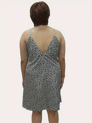 Floral Print Short Sleeve Round Neck Sleep Dress
