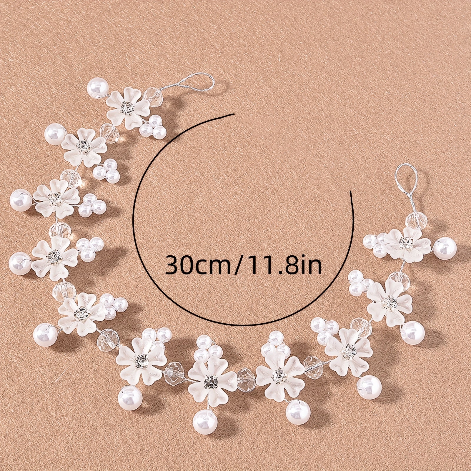 Pearl & Rhinestone Hairband Soft Vines Wreath for Party Hairstyles
