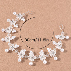Pearl & Rhinestone Hairband Soft Vines Wreath for Party Hairstyles
