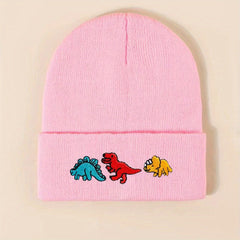 Kids' Windproof Dino Beanie Hat with Ear Protection