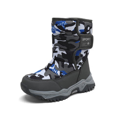 Kids Snow Boots Boys Girls Winter Boots Warm Outdoor Boots Grey Green
