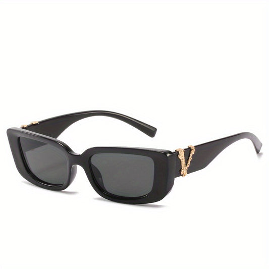 Men's Retro Rectangle Frame Sunglasses UV 400 Protection