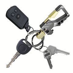 Outdoor Adventure Keychain with Bottle Opener & Car Key Pendant