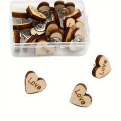 20pcs Boxed Cork Message Pins Wooden Love Push Pins Racer Pins