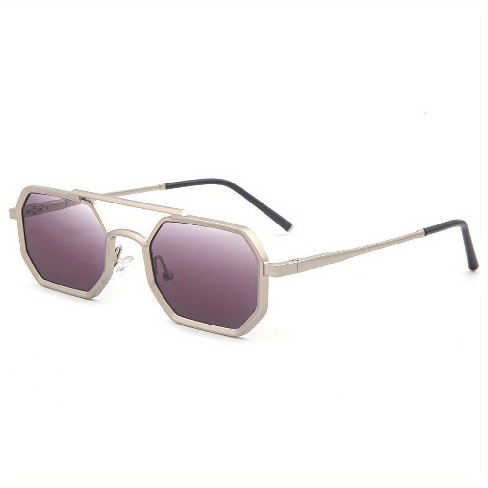 Hip Hop Retro Sunglasses Double Beam Square Zinc Alloy Frame