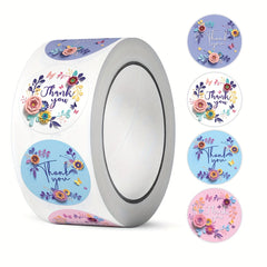 500pcs Floral Thank You Label Stickers 4 Designs Party Decoration Stickers