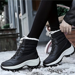 Soft Thick Bottom High Top Faux Leather Snow Boots