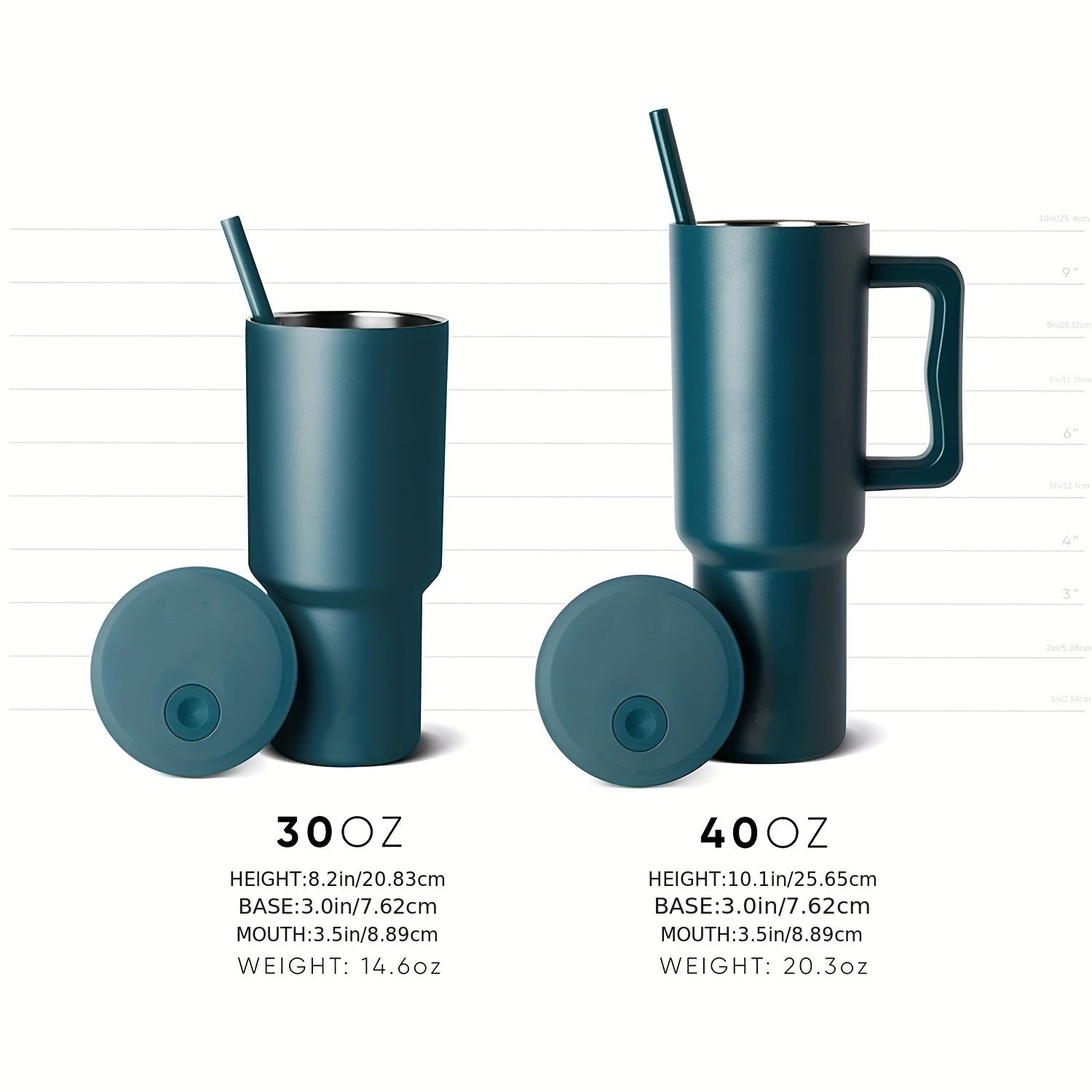Insulated Stainless Steel 40Oz Tumbler with Handle & Straw Lid
