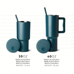 Insulated Stainless Steel 40Oz Tumbler with Handle & Straw Lid