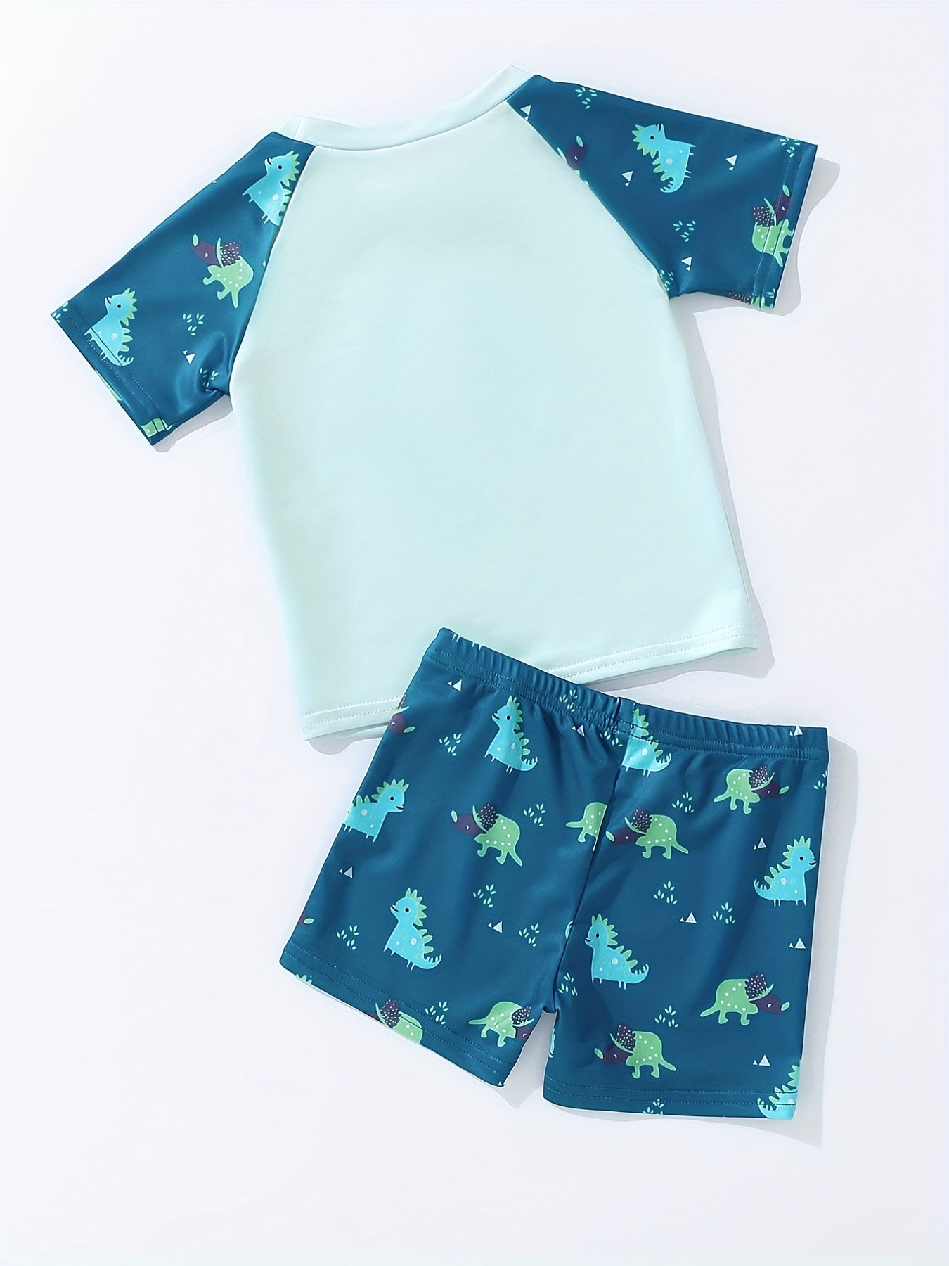 Boys Dinosaur Print Swimming Suit Set for Beach Vacation