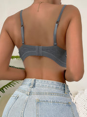 Comfy Ribbed Wireless Push-Up Bra for Women