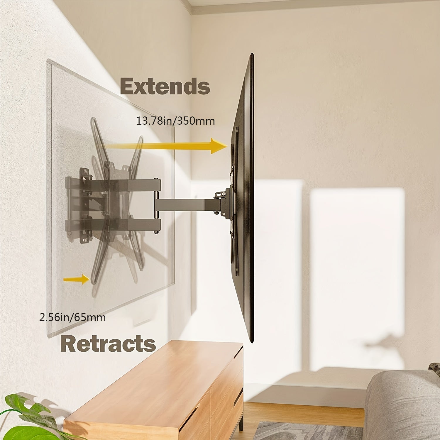 Adjustable TV Wall Mount Bracket, Universality 35-56-119-38 cm TV Telescopic