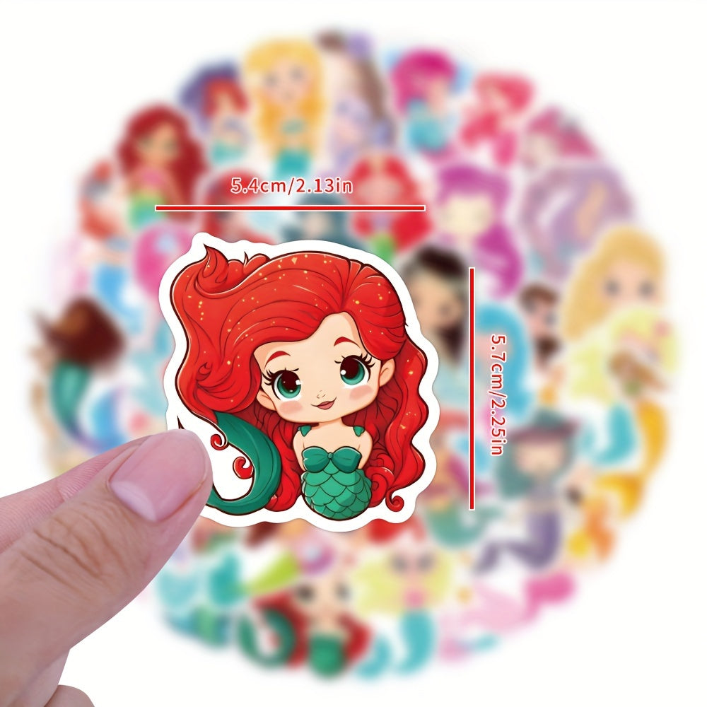 60pcs Mermaid Stickers Waterproof for Laptop Phone Skateboard