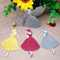 1pc Woman Dress Steel Cutting Dies Stencil for DIY Scrapbooking Crafts