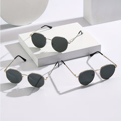 3pcs Metal Round Frame Sunglasses UV 400 Protection