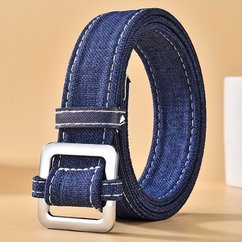 Square Buckle Casual Cloth Belt Solid Sports Belt Unisex