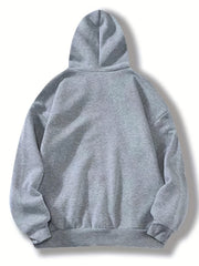 Solid Drawstring Hoodies Casual Kangaroo Pocket Long Sleeve Sweatshirt