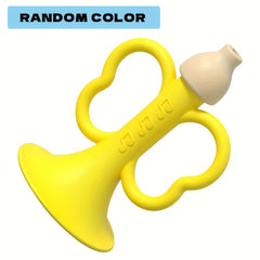 Soft Teething Horn for Babies Colorful Sound Sensory Toy 0-6 Month Olds