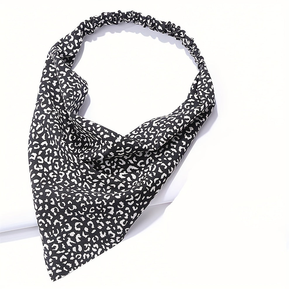 4pcs Leopard Print Bandanas Triangle Scarf Headband Classic Kerchief