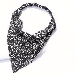 4pcs Leopard Print Bandanas Triangle Scarf Headband Classic Kerchief