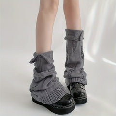 Ripped Leg Warmers Warm Y2K All match Socks Women's Stockings