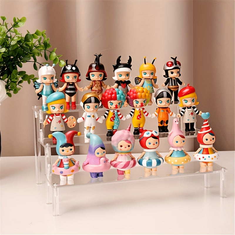 Acrylic Display Stand Shelf Pottery Storage Rack Doll Figurine Shelf