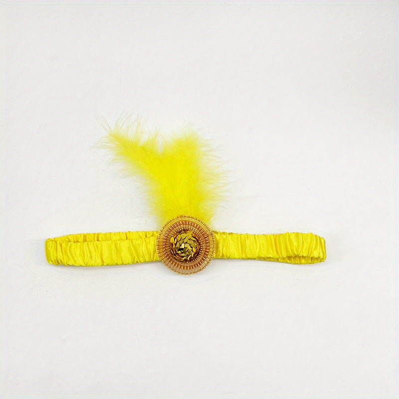 Yellow Feather Headband for Holiday Party