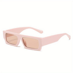 Y2K Rectangle Sunglasses Hip-hop Candy Flat Top UV400