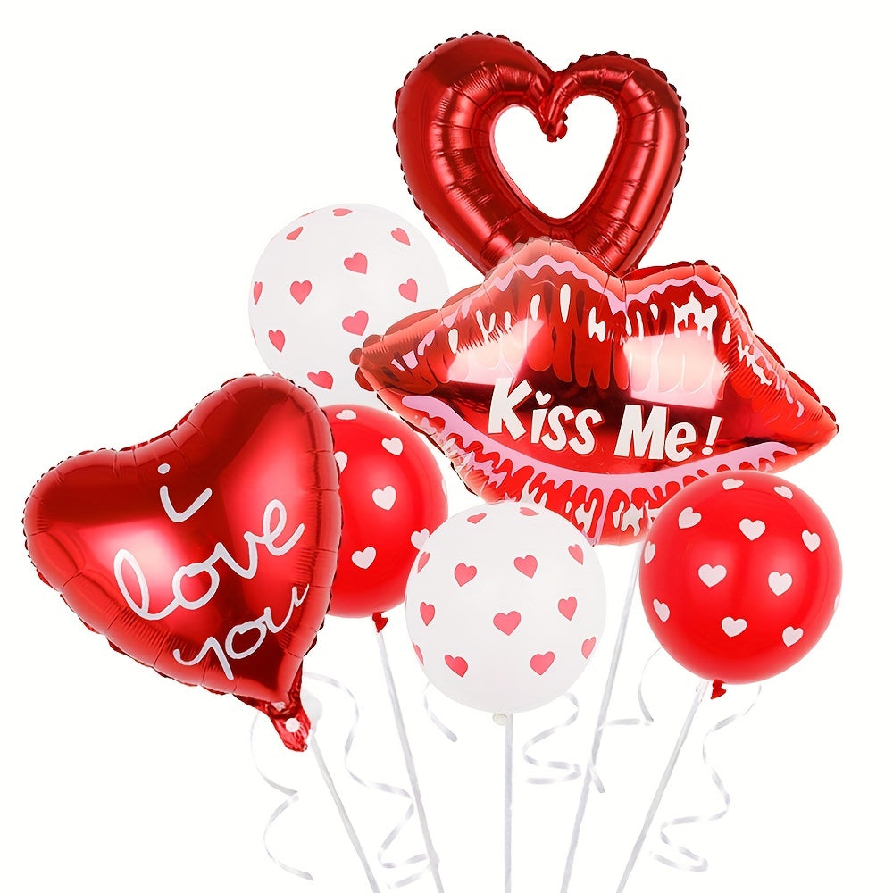 7pcs Girl Lipstick Balloon Wedding Party Decoration