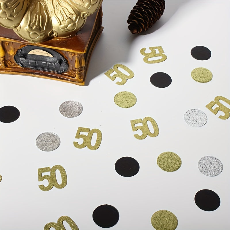 120pcs 50th Birthday Party Decoration Golden Confetti