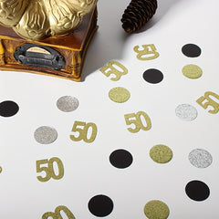 120pcs 50th Birthday Party Decoration Golden Confetti