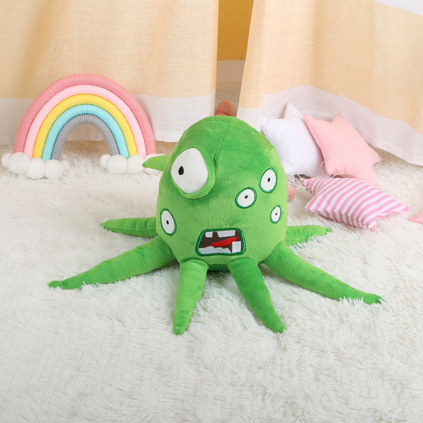 Wobbly Life Plush Toy Green Octopus Stuffed Doll Soft Fabric for Gamers