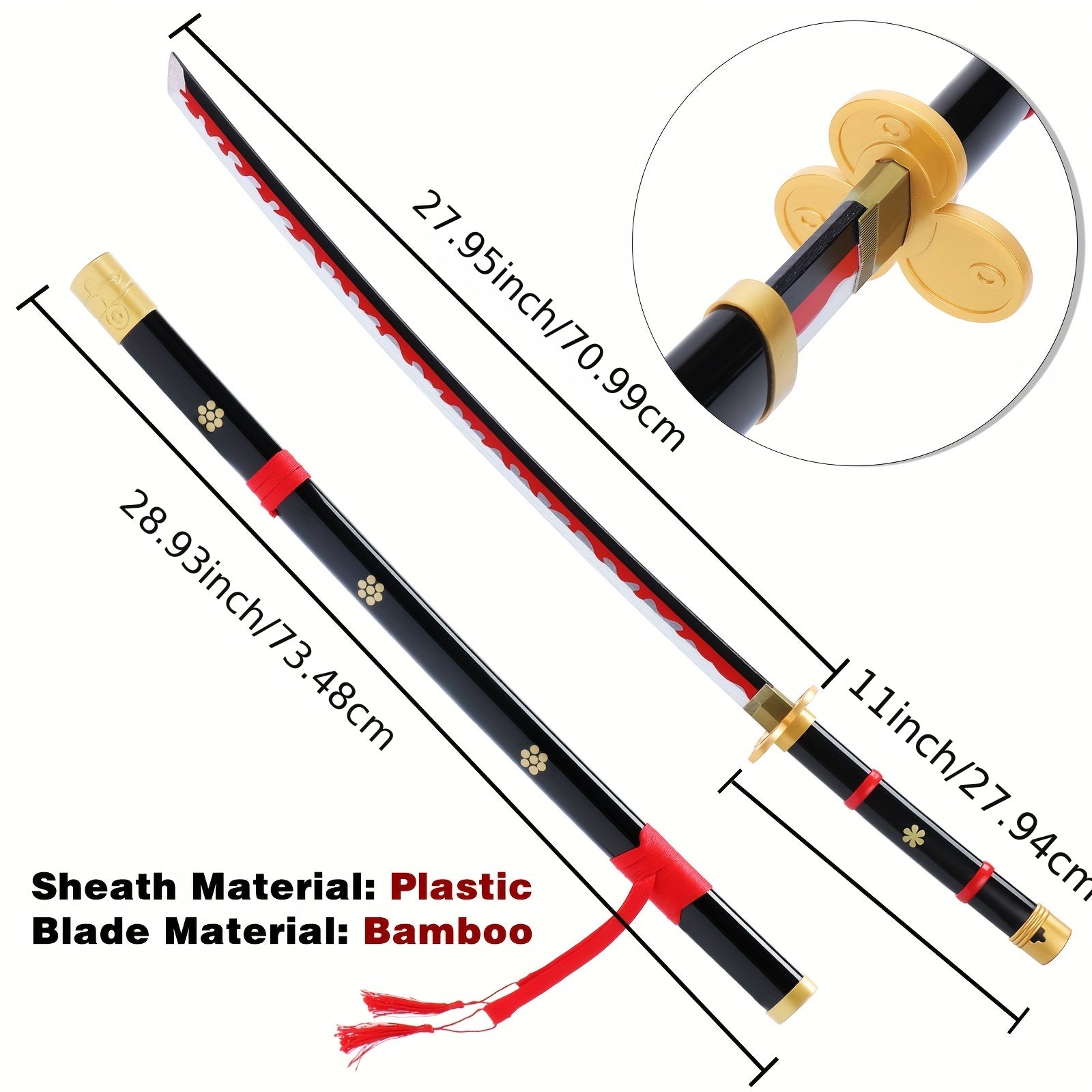 Anime Sword Samurai Katana Sword with Belt and Holder