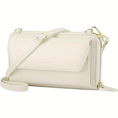 Womens RFID Wallet Purse Urban Style Zip Closure 2 Strap Lining Solid Pattern