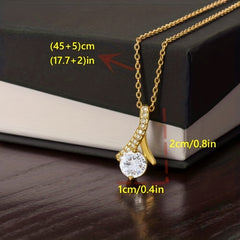 Zircon Pendant Necklace with Cards - Mother In Law Wedding Gift