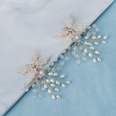 Bridal Crystal Pearl Shoe Buckle High Heels DIY Wedding Party