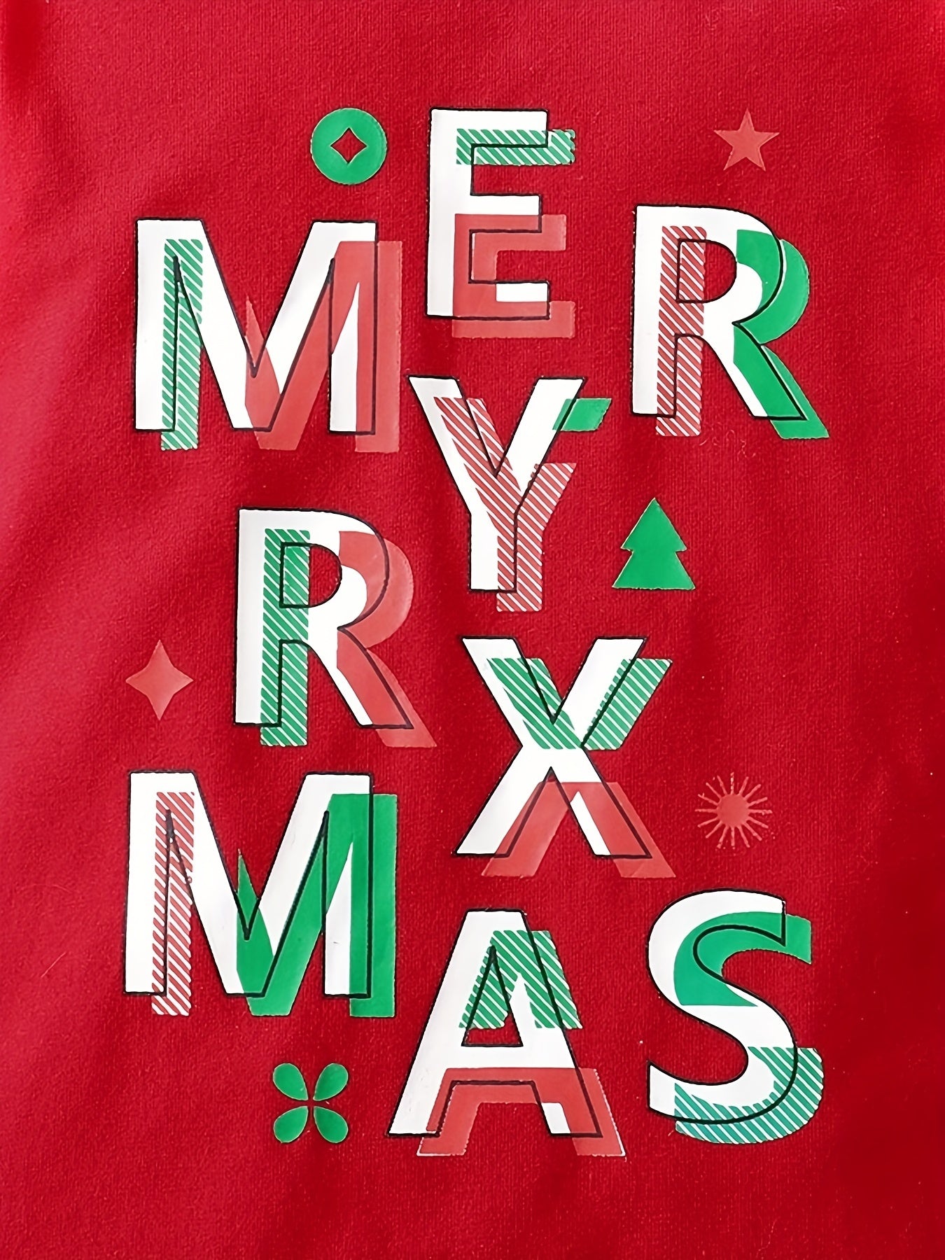 Christmas Letter Print Striped Bodysuit & Headband Baby Set