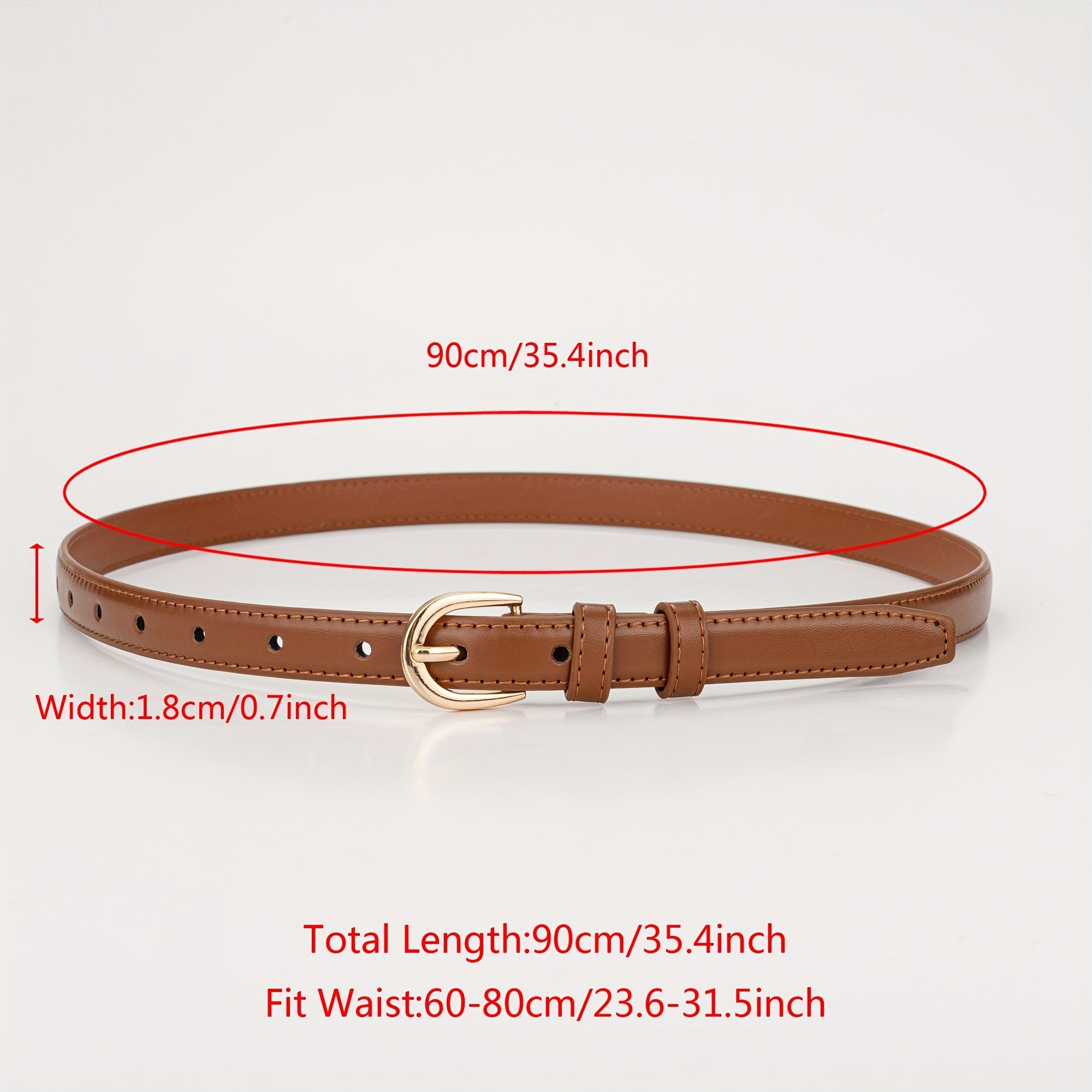 Kids PU Leather Belt with Half Oval Buckle Head