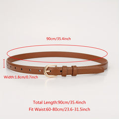Kids PU Leather Belt with Half Oval Buckle Head