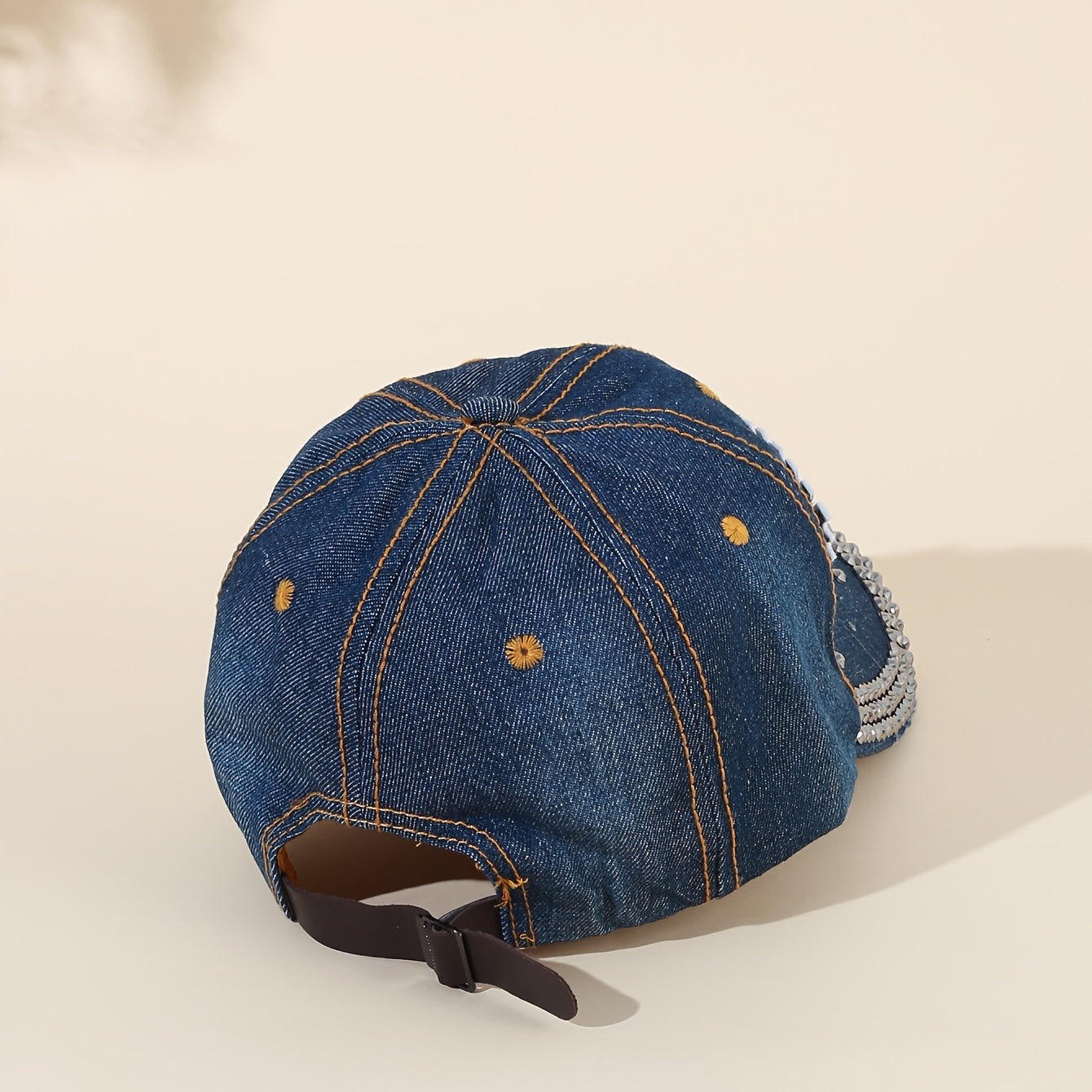 Rhinestone Baseball Cap with Eye Patch