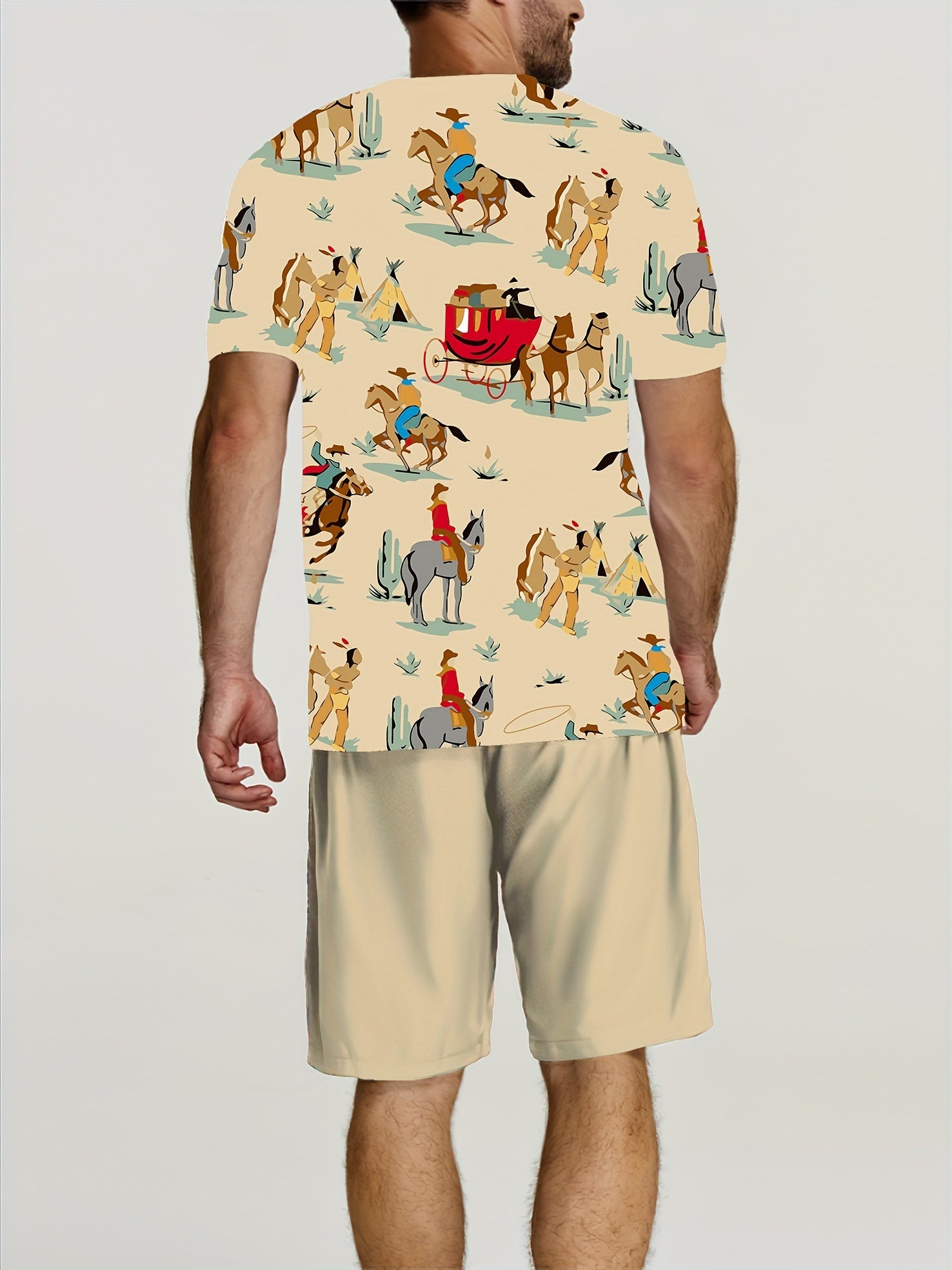 Merman Print Hawaii Shirt & Beach Shorts Set - Summer Outfit