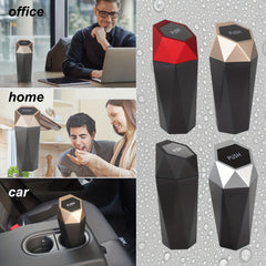 Mini Car Trash Can With Lid Modern Style Car Storage Bucket